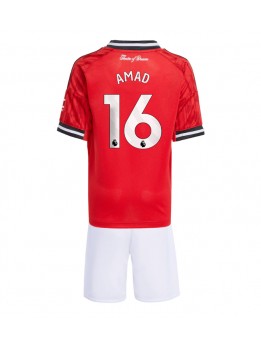 Manchester United Amad Diallo #16 Replika Hemmakläder Barn 2025-26 Kortärmad (+ byxor)